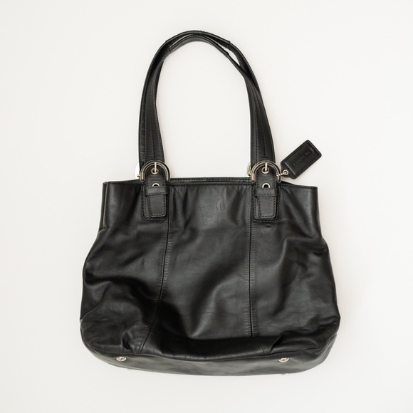 Coach Black Leather Tote Bag - Picture 7 of 15
